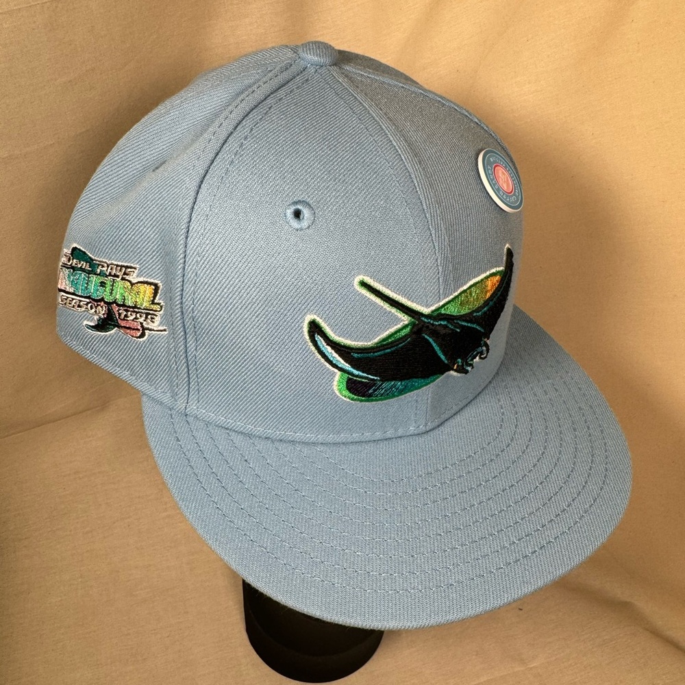 Hat Club, Devil Rays Inaugural season 1998 Patch, “cotton candy” Size 7 3/8